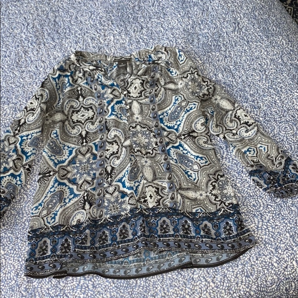 Long sleeve sheer blouse